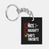 Porte-clés Nice Naughty Papa's Favorite Christmas List Famill (Devant gauche)