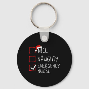 Porte-clés Nice Naughty Urgence Infirmière Liste de Noël Er X