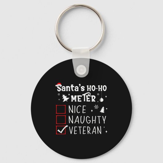 Porte-clés Nice Naughty Veteran Christmas List Santa Military (Recto)