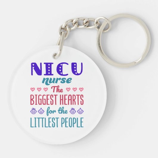 Porte-clés NICU Infirmière les plus grands coeurs pour les pl (Dos)