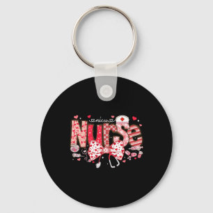 Porte-clés Nicu Nurse Stethoscope Coquette Bow Coeur Valentin