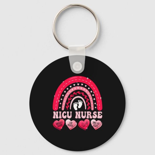 Porte-clés Nicu Nurse Valentines Day Rainbow Neonatal Rn Hear (Recto)