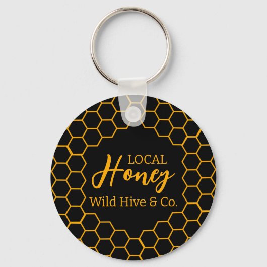 Porte-clés Nid d'abeille – Fond noir ou blanc (Recto)