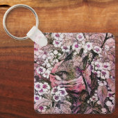 Porte-clés NID OISEAU, rose rouge blanc (Recto)