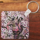 Porte-clés NID OISEAU, rose rouge blanc (Verso)