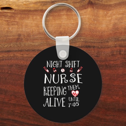 Porte-clés Night Shift Nurse Funny Nursing Hostal Funny Rn Qu (Recto)