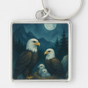 Porte-clés Night Watch - Famille d'aigle sous les étoiles
