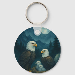 Porte-clés Night Watch - Famille d'aigle sous les étoiles