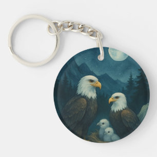 Porte-clés Night Watch - Famille d'aigle sous les étoiles