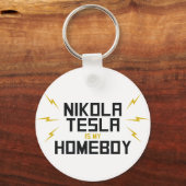 Porte-clés Nikola Tesla est mon garçon (Recto)