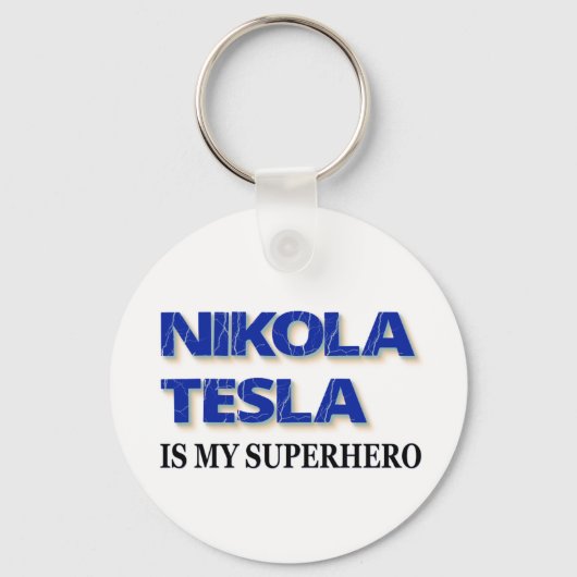 Porte-clés Nikola Tesla est mon super-héros (Recto)