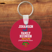 Porte-clés N'importe quel nom et date Famille Réunion Rouge s (Recto)