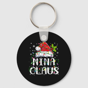 Porte-clés Nina Claus Noël Père Noël Famille jumelée chapeau
