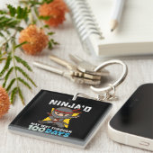 Porte-clés Ninja a réussi à passer les 100 jours d'école de M (Devant Droit)