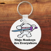 Porte-clés Ninja blanc en garde (Recto)