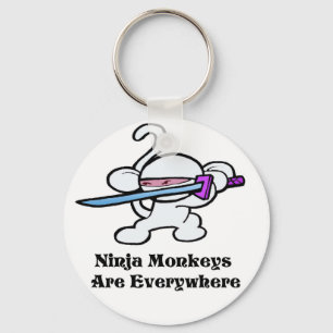 Porte-clés Ninja blanc sur la garde