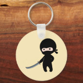 Porte-clés Ninja minuscule en colère sur jaune (Recto)