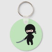 Porte-clés Ninja minuscule en colère sur vert (Recto)
