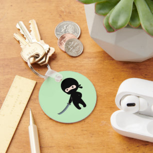 Porte-clés Ninja minuscule en colère sur vert