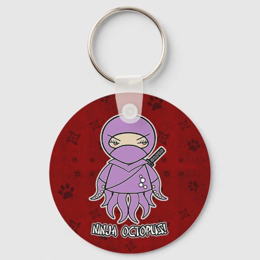 Porte-clés Ninja Octopus ! En Porte - clé rouge (Recto)