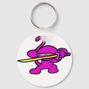 Porte-clés Ninja rose sur Garde-Aucuns mots