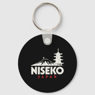 Porte-clés Niseko Japon Station de ski Rétro Ski Snowboard