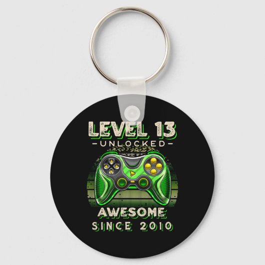 Porte-clés Niveau 13 Jeu vidéo déverrouillé 13e anniversaire  (Recto)