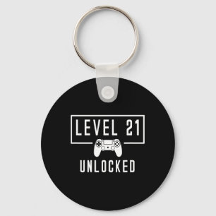 Porte-clés Niveau 21 21e années Déverrouillé Jeu vidéo Annive