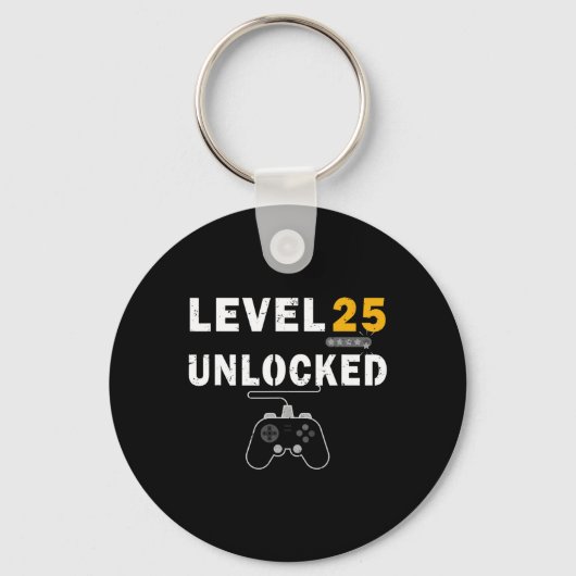 Porte-clés Niveau 25 Jeu vidéo déverrouillé 25e anniversaire  (Recto)