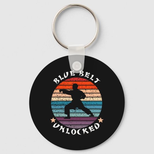 Porte-clés Niveau Ceinture bleue Déverrouillé Réussite Karate (Recto)