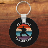 Porte-clés Niveau Ceinture bleue Déverrouillé Réussite Karate (Recto)