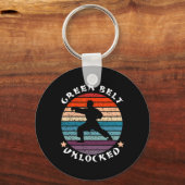 Porte-clés Niveau Ceinture verte Déverrouillé Réussite Karate (Recto)