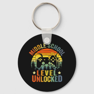 Porte-clés Niveau de jeu vidéo déverrouillé collège retour à 