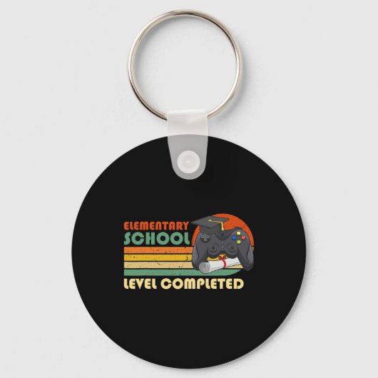 Porte-clés Niveau École Primaire Complété - Diplômé de Jeu Vi (Recto)
