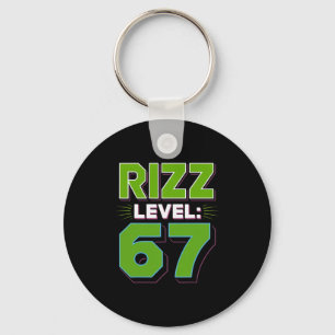 Porte-clés Niveau Rizz 67 Chemise Mème Tendance Jeunesse Six