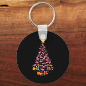 Porte-clés Nk Flamingo Santa Merry Christmas Tree Lights Wome (Recto)