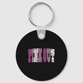 Porte-clés Nk Out Leopard Checkered Breast Cancer Football Ga (Recto)