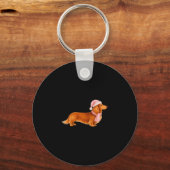 Porte-clés Nk Santa Red Long Haired Dachshund Christmas  (Recto)