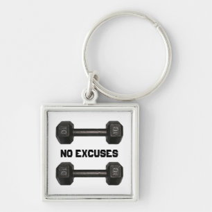 Porte-clés "No Excuses" Porte - clé Dumbbells