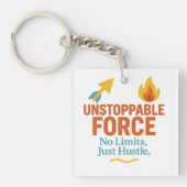 Porte-clés No Limits, Just Hustle | Motivational Acrylic Keyc (Devant)
