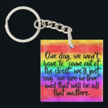 Porte-clés No More Coming Out Of The Closet Pride<br><div class="desc">We shouldn't have to come out as something other than cisgender or heterosexual, we should just be able to gush to our loved ones about finding a piece of ourselves. This will make a wonderful gift, but you can also change the quote.</div>