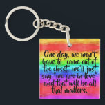 Porte-clés No More Coming Out Of The Closet Pride<br><div class="desc">We shouldn't have to come out as something other than cisgender or heterosexual, we should just be able to gush to our loved ones about finding a piece of ourselves. This will make a wonderful gift, but you can also change the quote.</div>