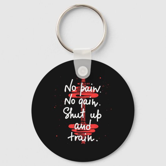 Porte-clés No Pain No Gain Motivationnel Gym Humour Teightl (Recto)