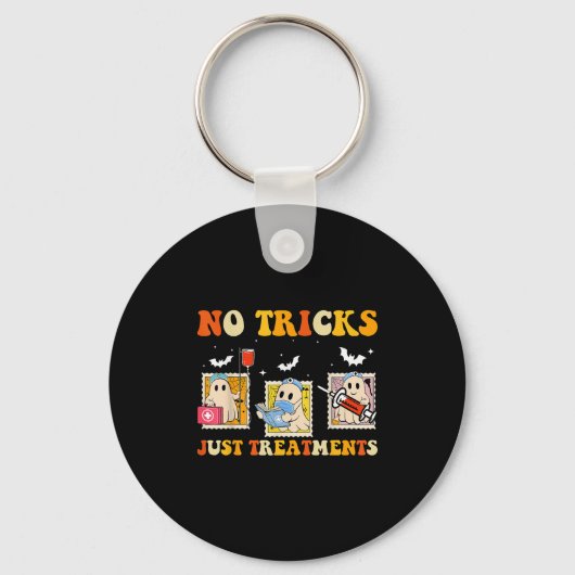 Porte-clés No Tricks Just S Funny Halloween Ghost Nursing (Recto)