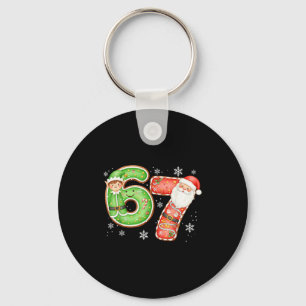 Porte-clés Noël 6 7 Six Sept Drôle 67 Mème Père Noël