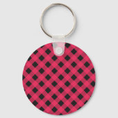 Porte-clés Noël à carreaux Buffalo rustique monogrammé (Verso)