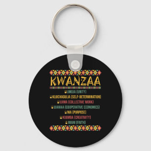 Porte-clés Noël Africain Américain Joyeux Kwanzaa 7 Sept P