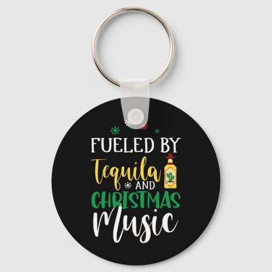 Porte-clés Noël Alimenté Par La Tequila Et La Musique De Noël (Recto)