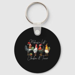 Porte-clés Noël Amant de poulet Noël Noël Feu de chapeau de N