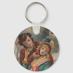 Porte-clés Noël, Angleterre - Publicité de l'ère victorienne,